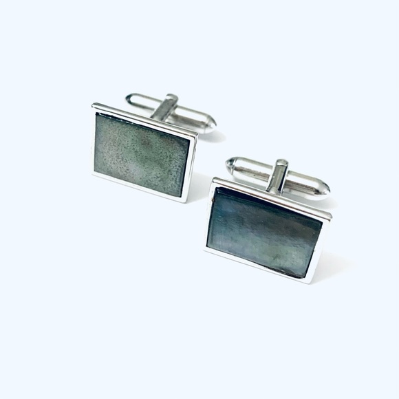 SWANK Other - SWANK Vintage Mother of Pearl Silver Plated Cufflinks